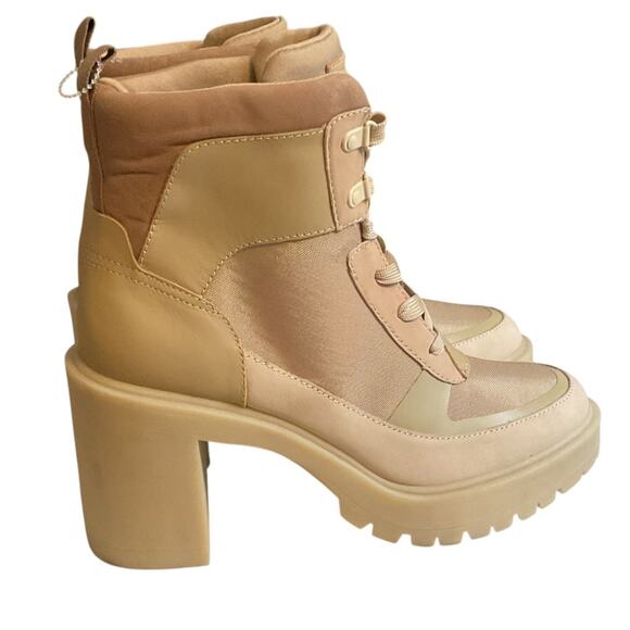 Dolce Vita Womens 9.5 M Tan Boots Collin Dune Heels Rubber Sole Chunky Sustain - Picture 10 of 15